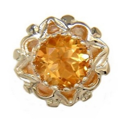 AC266 14K SLIDE WITH ROUND CITRINE CENTER 